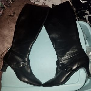 Joan and David Circa comfort 360 2in heeled black leather boots size women's 8